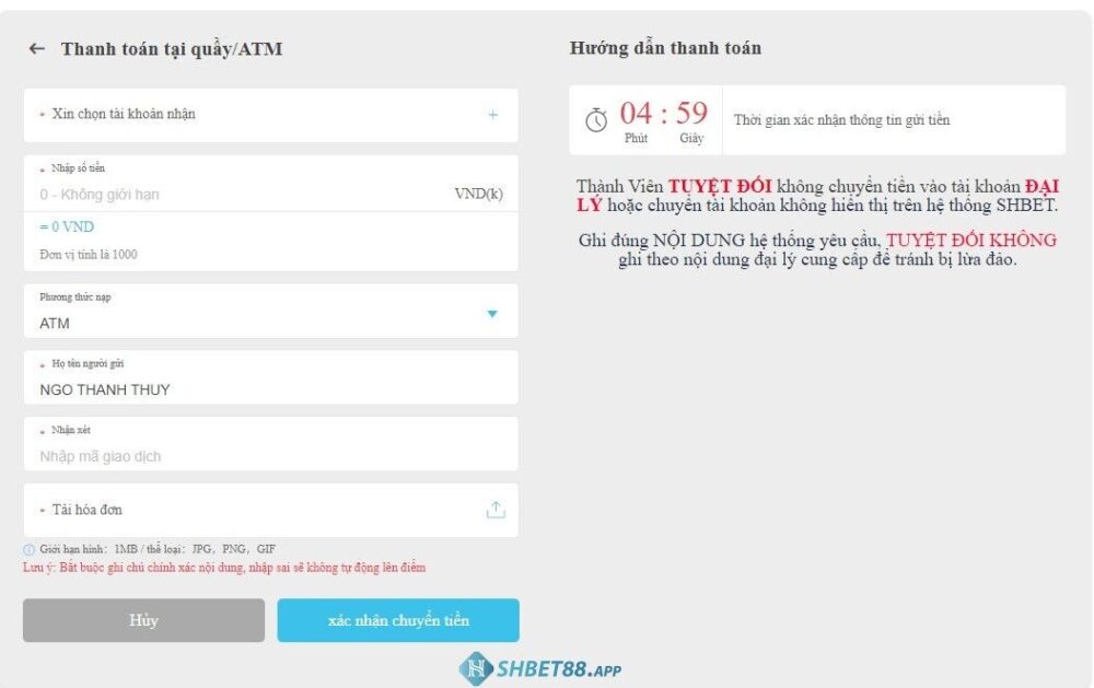 Nạp tiền Shbet ⚡️ Nạp nhanh chóng chỉ trong 30s 29 Giao dịch tại quầy/ ATM Shbet