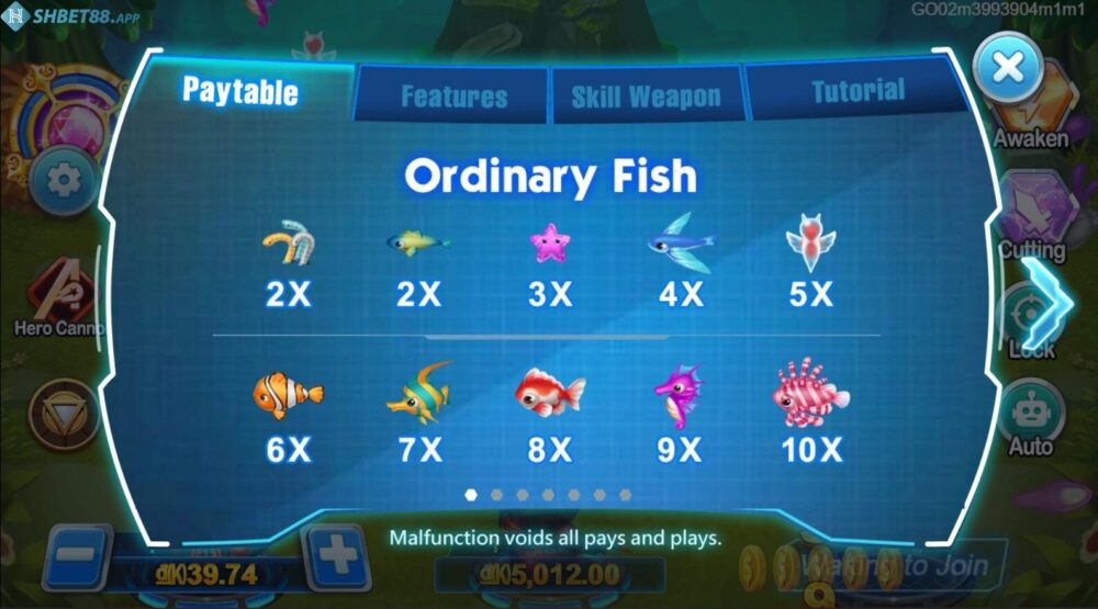 Bắn cá CQ9 Shbet có gì thú vị? Tìm hiểu về bắn cá CQ9 15 Hệ số cá - các mức thưởng trong bắn cá CQ9