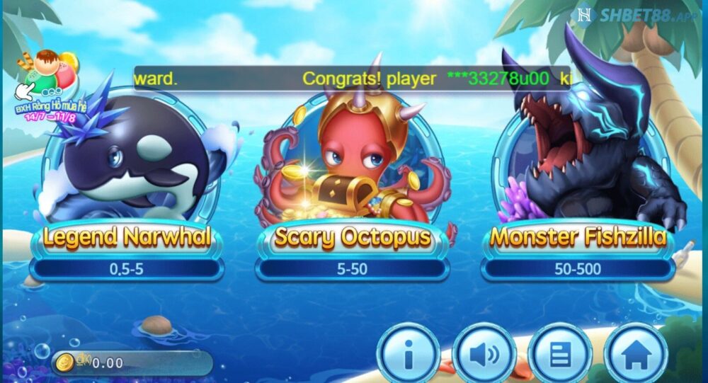Lucky Fishing Shbet - Hướng Dẫn Cách Chơi Bắn Cá Ăn Xu 2025 11 Luky Fishing Shbet đa dạng các phòng cho người chơi lựa chọn