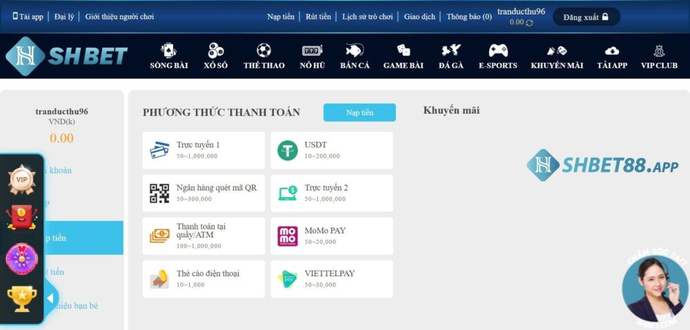 SBOBET SHBET - Sảnh cá cược bóng đá tiên phong hàng đầu 9 Giao dịch nạp - rút tiền tại Shbet rất nhanh chóng và an toàn