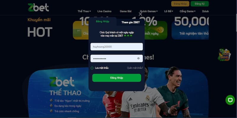 Hướng dẫn cách chơi kèo ảo Zbet chi tiết, chính xác nhất 8 Truy cập vào Zbet